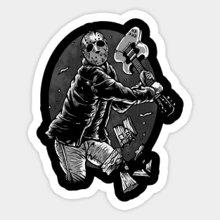 Jason smashing guitar Sticker